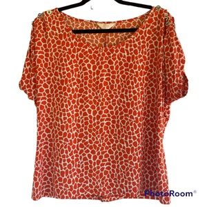 Alexis drop shoulder tunic top giraffe print